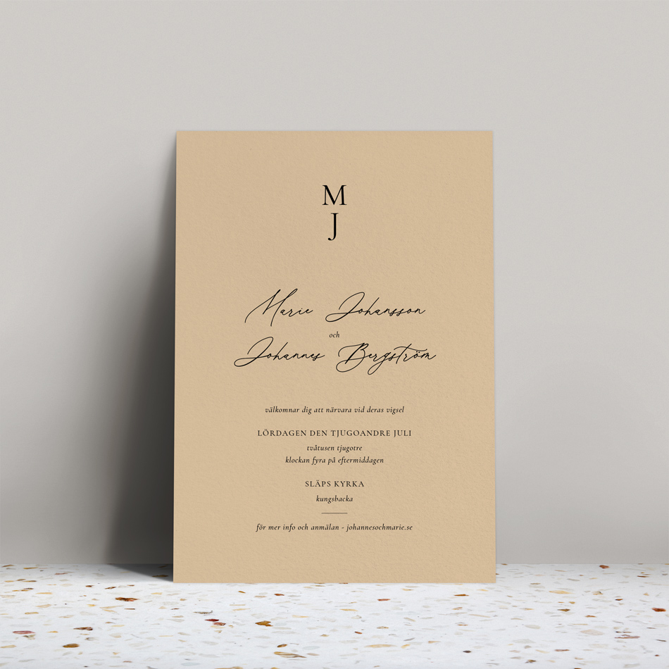 johannes - inbjudningskort - Bröllop