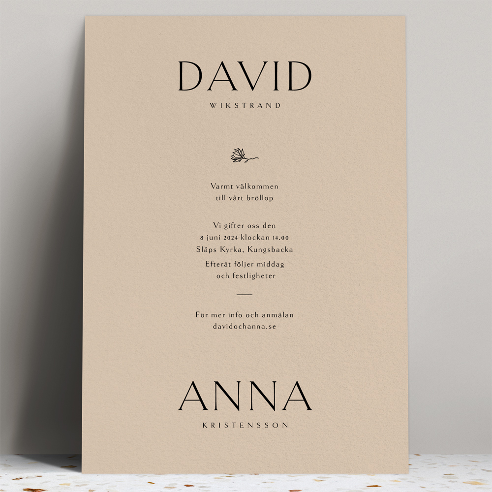 david - inbjudningskort - Bröllop