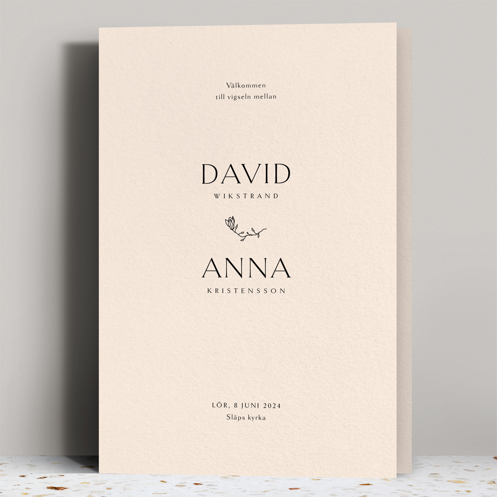 david - vigselprogram folder - Bröllop